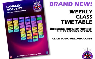 NEW!! JAMIES WEEKLY CLASS TIMETABLE 2024